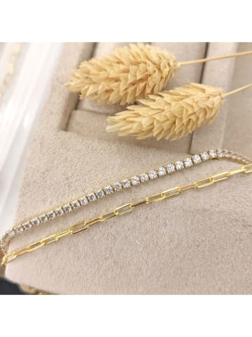 Miu Silver Vergulde armband met edelstenen