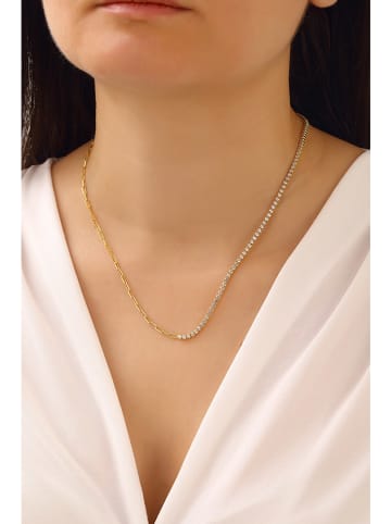 Miu Silver Vergulde ketting met edelstenen - (L)42 cm