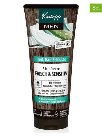 Kneipp 3er-Set: 3in1 Duschgel & Shampoo "Frisch & Sensitiv", je 200 ml