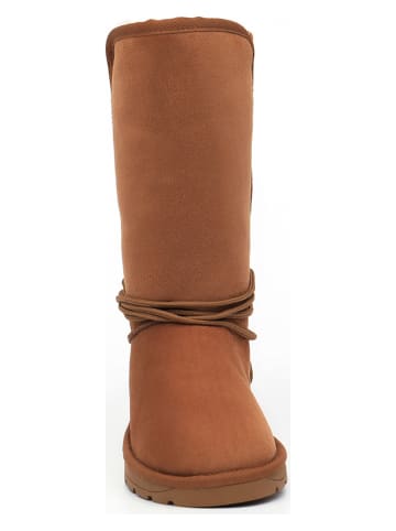 ISLAND BOOT Kozaki zimowe "Hoshy" w kolorze jasnobrązowym