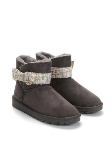 ISLAND BOOT Botki zimowe "Winny Tweed" w kolorze szarym