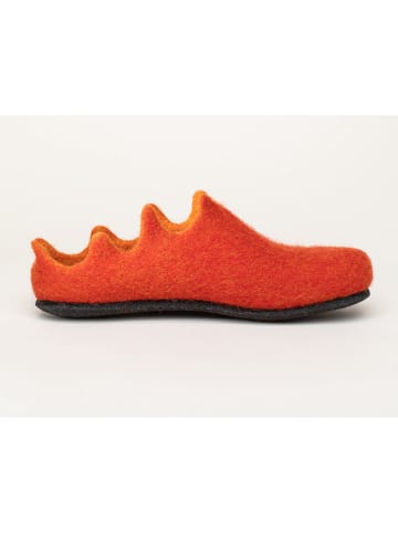 kitz-pichler Wollen pantoffels "Magicfelt 721" oranje