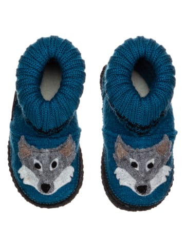 kitz-pichler Pantoffels "Wolf" blauw