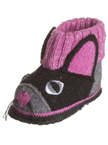 kitz-pichler Pantoffels "Kat" zwart/roze