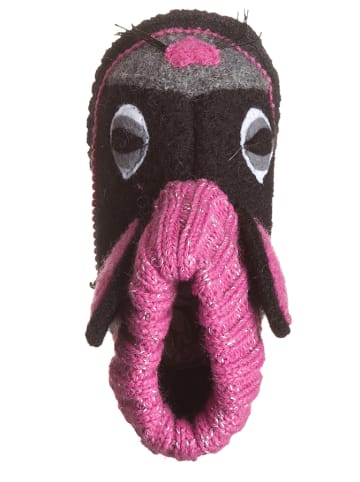 kitz-pichler Pantoffels "Kat" zwart/roze