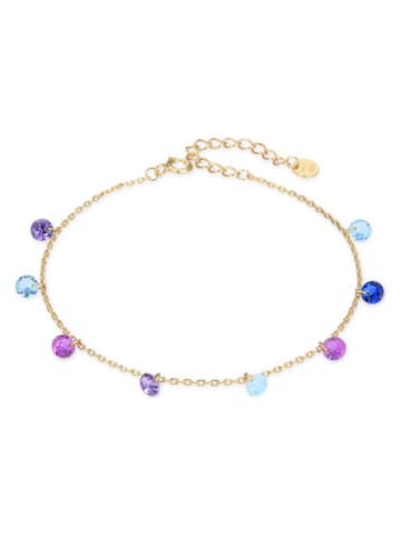 Luxenter Beschicht. Armkette mit Edelsteinen