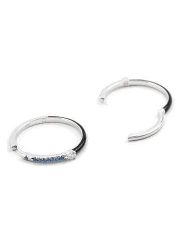 Luxenter Silber-Creolen mit Edelsteinen