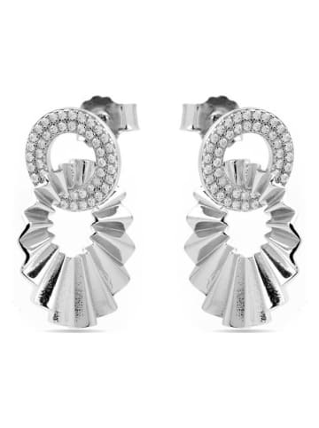 Luxenter Srebrne kolczyki-wkrętki z cyrkoniami