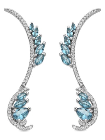 Luxenter Srebrne kolczyki-wkrętki z cyrkoniami