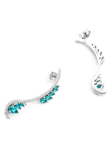 Luxenter Silber-Ohrstecker mit Edelsteinen