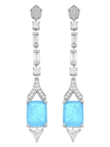 Luxenter Srebrne kolczyki-wkrętki z kwarcem i cyrkoniami