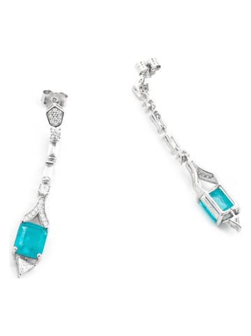 Luxenter Srebrne kolczyki-wkrętki z kwarcem i cyrkoniami