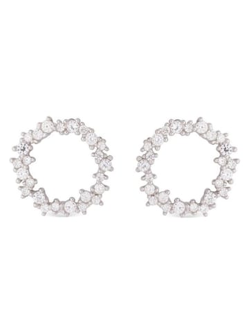 Luxenter Srebrne kolczyki-wkrętki z cyrkoniami