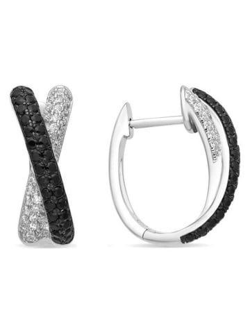 Luxenter Srebrne kolczyki-kreole z cyrkoniami