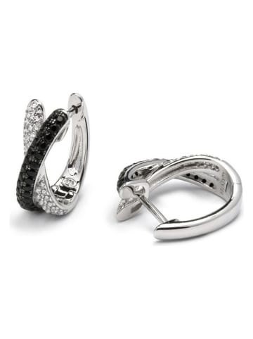 Luxenter Silber-Creolen mit Edelsteinen