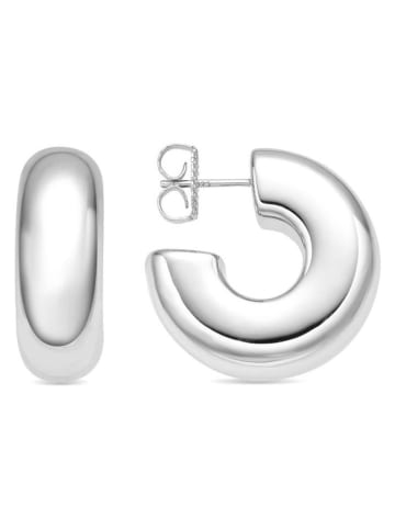 Luxenter Silber-Halbcreolen