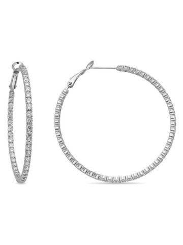 Luxenter Silber-Creolen mit Edelsteinen