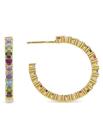 Luxenter Beschicht. Halbcreolen mit Edelsteinen