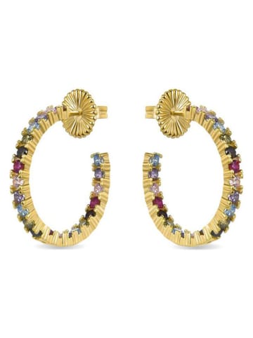 Luxenter Beschicht. Halbcreolen mit Edelsteinen