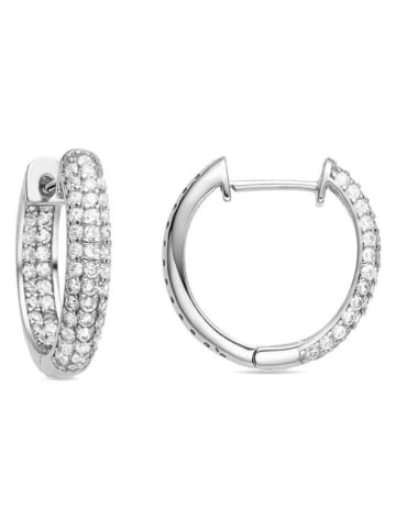 Luxenter Zilveren creolen met edelstenen