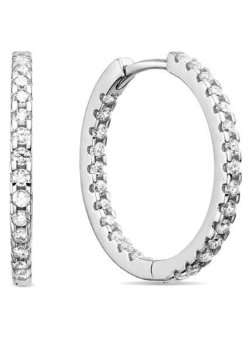 Luxenter Srebrne kolczyki-kreole z cyrkoniami