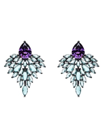 Luxenter Srebrne kolczyki-wkrętki z cyrkoniami