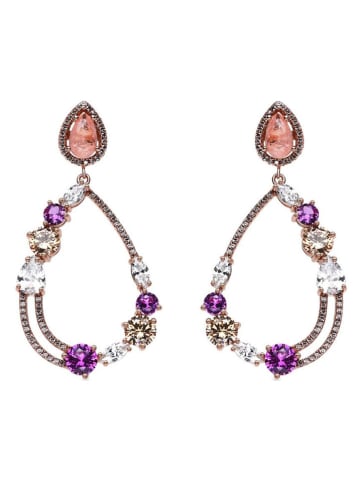 Luxenter Beschicht. Ohrstecker mit Edelsteinen