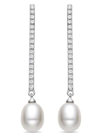 Luxenter Srebrne kolczyki-wkrętki z perłami