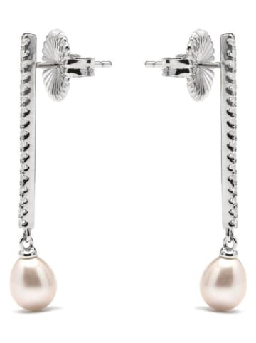 Luxenter Srebrne kolczyki-wkrętki z perłami
