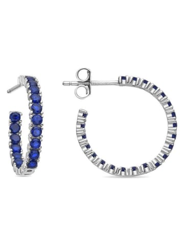 Luxenter Srebrne kolczyki-półkreole z cyrkoniami