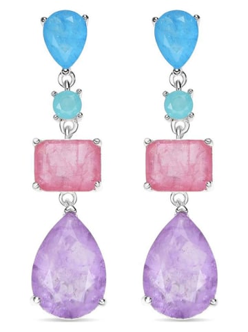 Luxenter Srebrne kolczyki-wkrętki z kwarcem