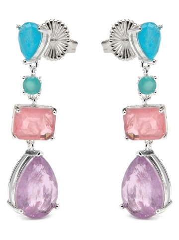 Luxenter Srebrne kolczyki-wkrętki z kwarcem