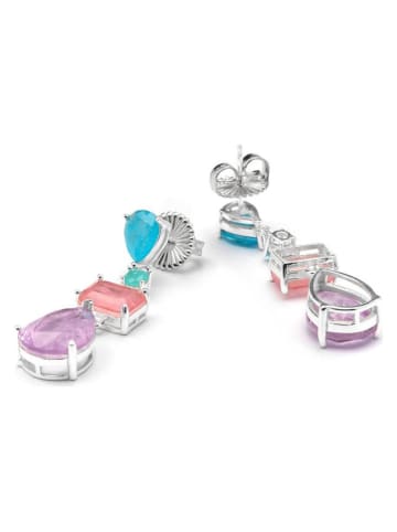 Luxenter Silber-Ohrstecker mit Edelsteinen