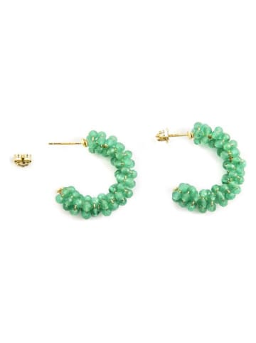 Luxenter Beschicht. Halbcreolen mit Edelsteinen