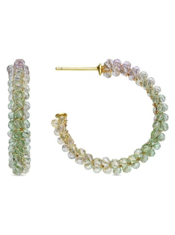 Luxenter Beschicht. Halbcreolen mit Kristallen