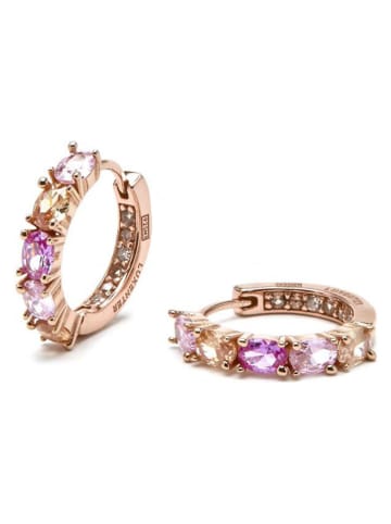 Luxenter Beschicht. Creolen mit Edelsteinen