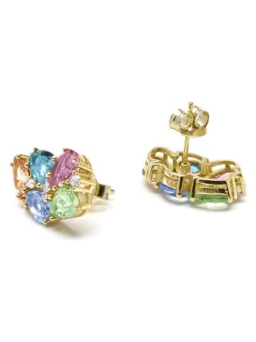 Luxenter Beschicht. Ohrstecker mit Edelsteinen