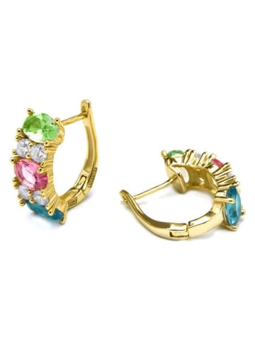 Luxenter Beschicht. Creolen mit Edelsteinen