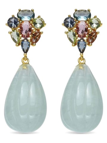 Luxenter Kolczyki-wkrętki z kwarcem i cyrkoniami