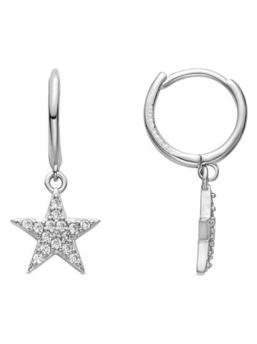 Luxenter Srebrne kolczyki-kreole z cyrkoniami