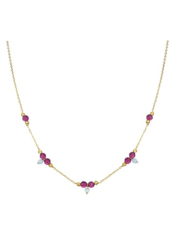 Luxenter Beschicht. Halskette mit Edelsteinen