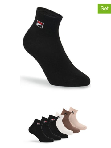 Fila 6er-Set Socken in Creme/ Hellbraun/ Schwarz