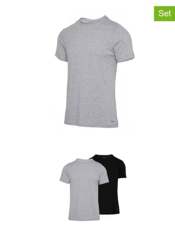 Fila 2er-Set Shirts in Grau/ Schwarz