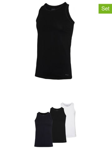 Fila 3er-Set Unterhemden in Schwarz/ Weiß/ Dunkelblau