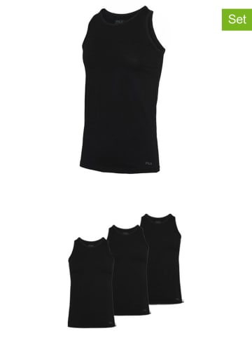 Fila 3er-Set Unterhemden in Schwarz
