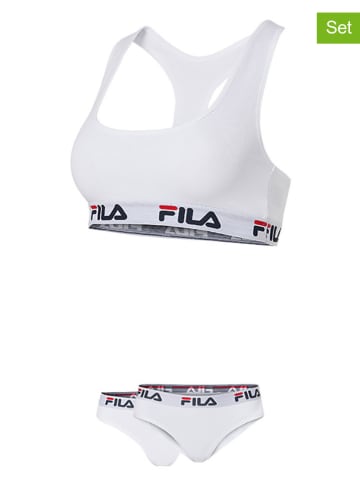 Fila 3tlg. Wäscheset in Weiß/ Blau