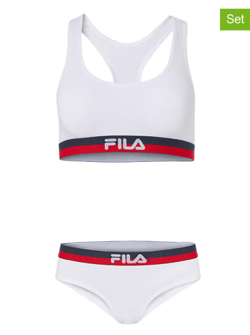 Fila 2tlg. Wäscheset in Weiß/ Dunkelblau/ Rot