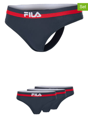 Fila 3er-Set Strings in Dunkelblau/ Rot