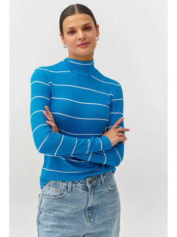 TATUUM Longsleeve in Blau/ Weiß