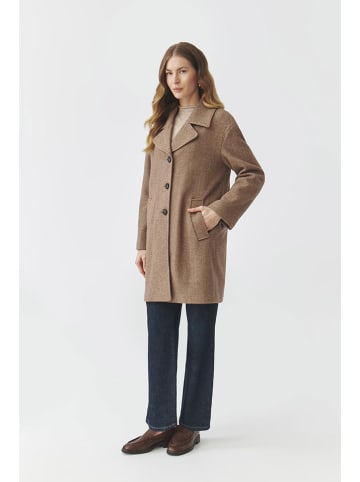 TATUUM Wełniany płaszcz "Sewro" w kolorze jasnobrązowym
